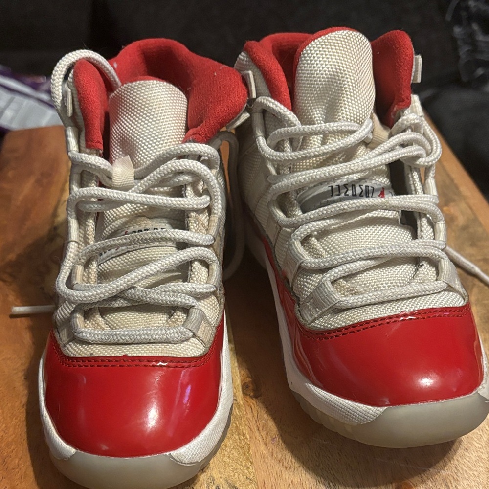 Jordan Kids Red and Cream Sneakers